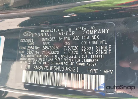 2022 Hyundai Palisade Calligraphy from USA, damaged, VIN KM8R7DHE5NU396321